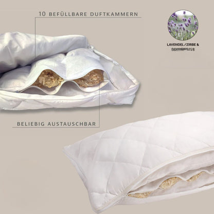 Duftschlafkissen '2in1' | Einlage Zirbe + Lavendel | B 40 x L 80 x H 20 cm