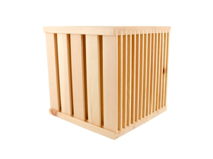 Multifunktionaler Möbelwürfel aus Zirbenholz - 'Stackle Bouquet' 40x40x40 cm