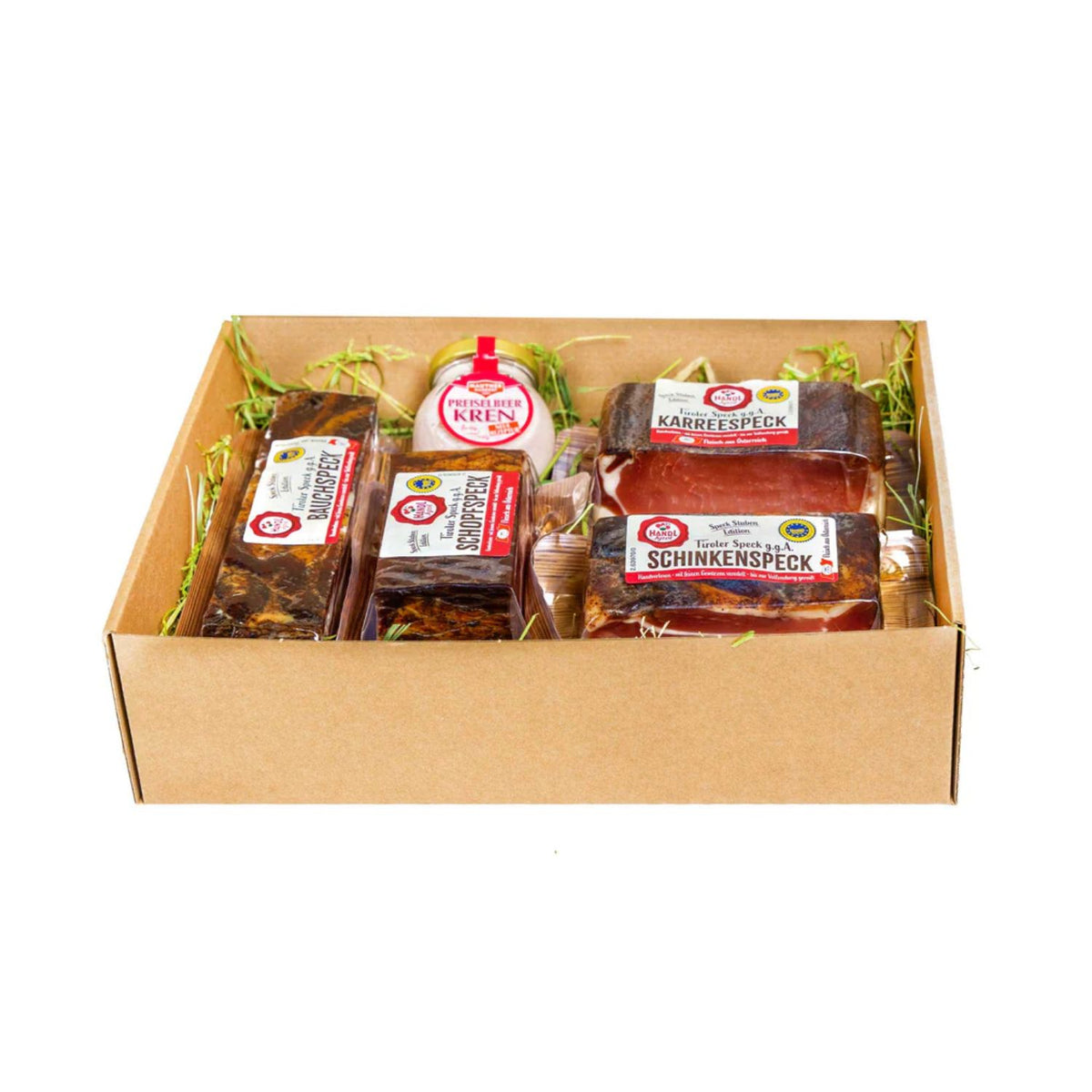 Speckkiste | 4  Specksorten, Preiselbeerkren | 1400 g | Geschenkskarton