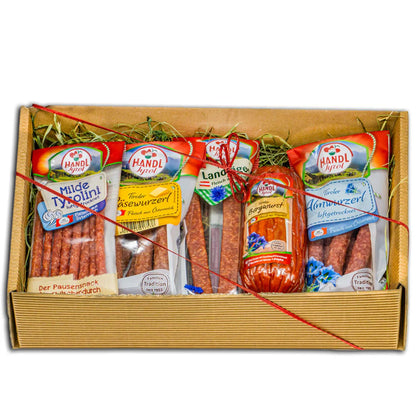 Genussbox 'Pfeffer' | 5  Würste | 590 g | Geschenkskarton