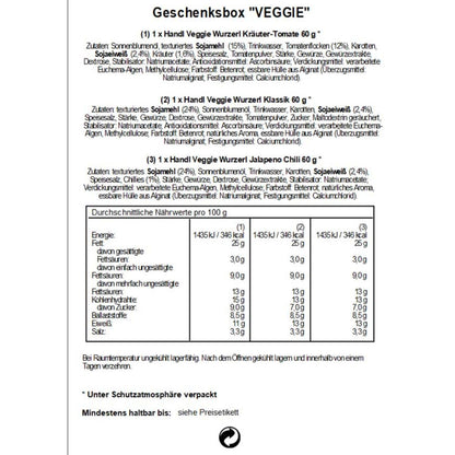 Genussbox 'Veggie' | 6  vegane Würste | 390 g | Geschenkskarton