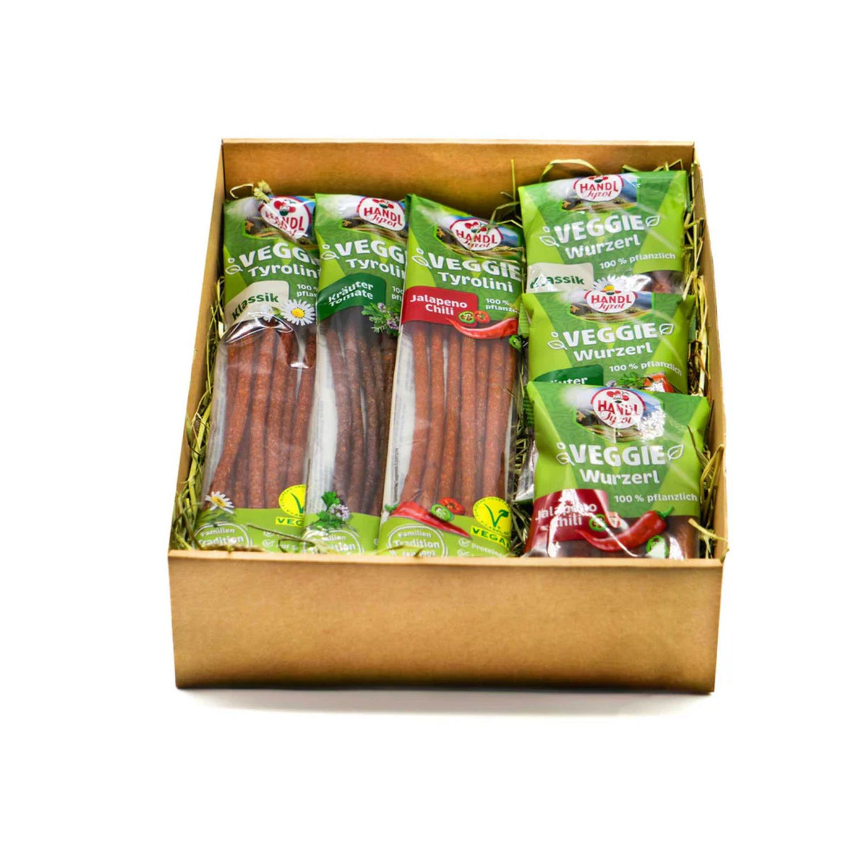 Genussbox 'Veggie' | 6  vegane Würste | 390 g | Geschenkskarton