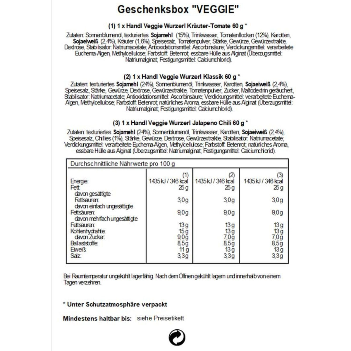 Genussbox 'Veggie' | 6  vegane Würste | 390 g | Geschenkskarton