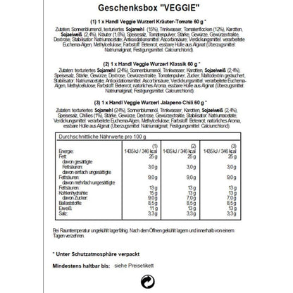 Genussbox 'Veggie' | 6  vegane Würste | 390 g | Geschenkskarton
