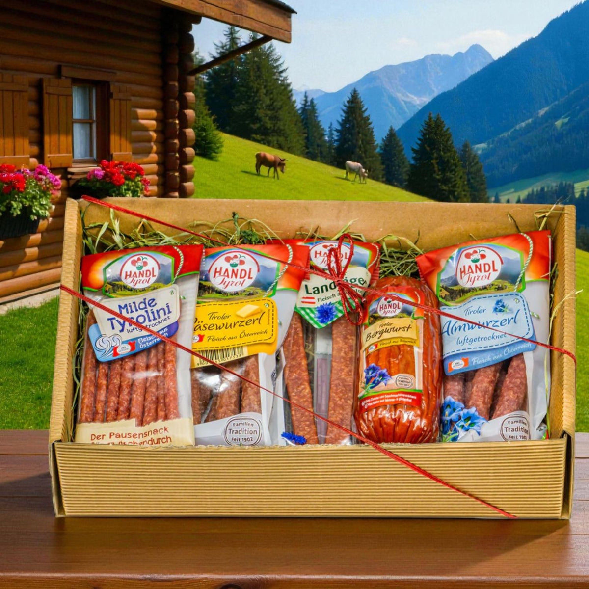 Genussbox 'Pfeffer' | 5  Würste | 590 g | Geschenkskarton