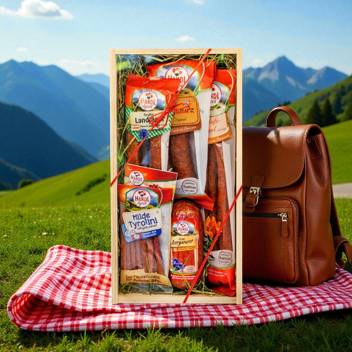 Genusskiste 'Lorbeer' | 5  Würste | 660 g | Holzkiste