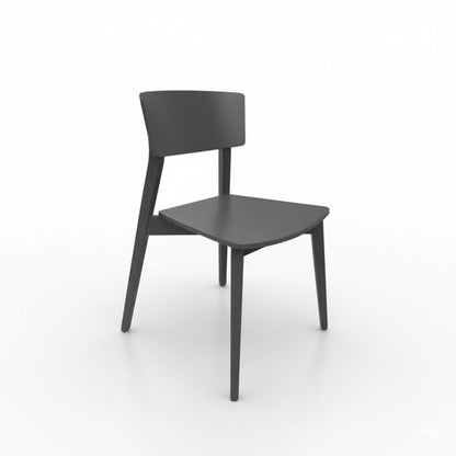 Stapelstuhl 'Mina' | 2er-Set | aus massiver Buche Schwarz / Nero