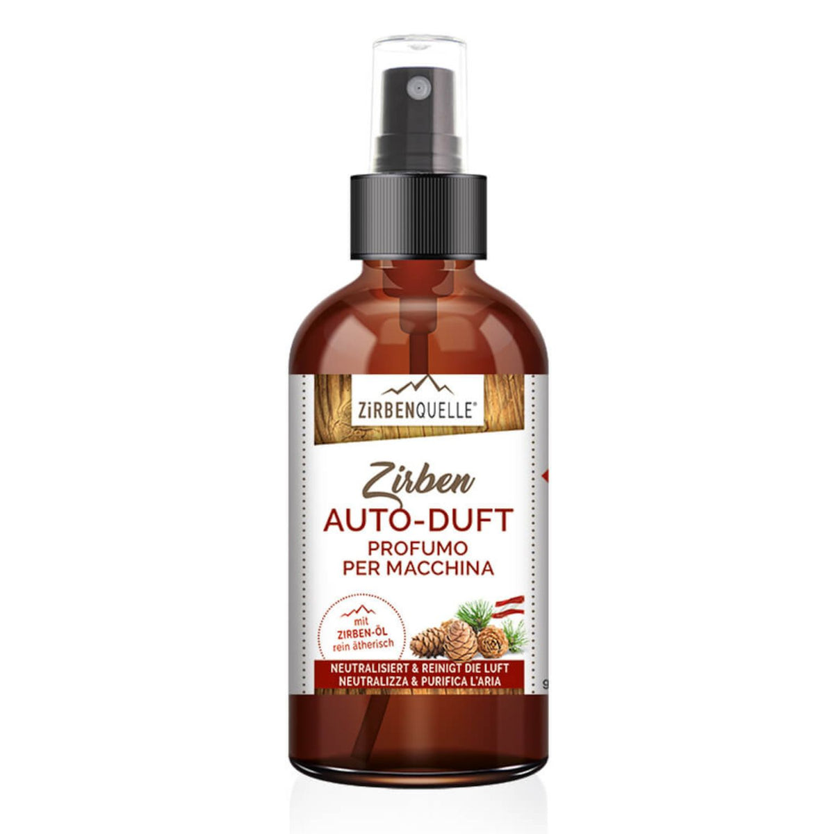 UaB Geschenk | Set ZQ Zirben Autospray + Anhänger 'Adler' | 30 ml | Flasche mit Defuser