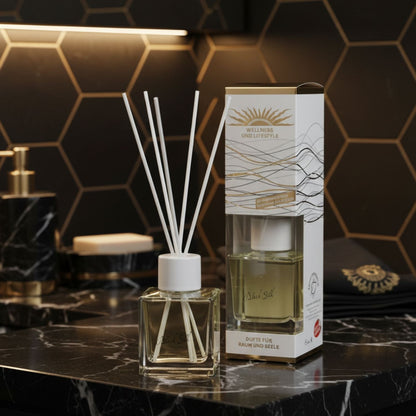 Raumduft 'De Luxe' | Ocean Fresh | 4eck-Glasdiffuser | Baumwollstäbchen |180 ml