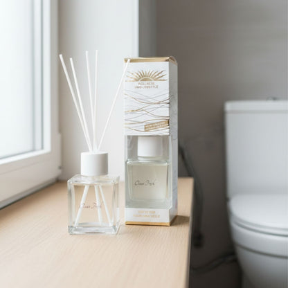 Raumduft 'De Luxe' | Ocean Fresh | 4eck-Glasdiffuser | Baumwollstäbchen |180 ml