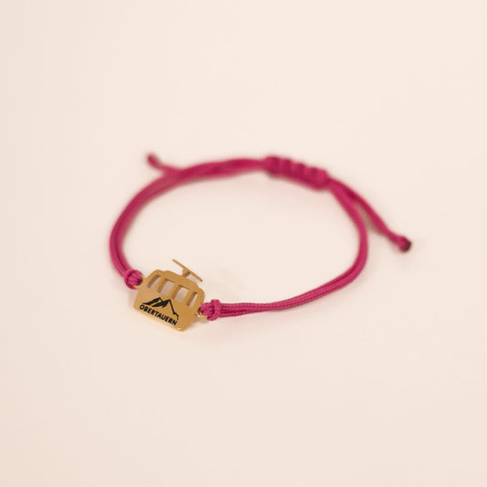 Obertauern Armband 'Gondel' | Anhänger Gold/Band Pink