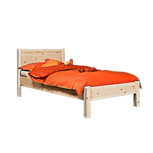 Klassisches Einzelbett 'Dream Base' - aus Zirbe mit Rückenlehne 90/200