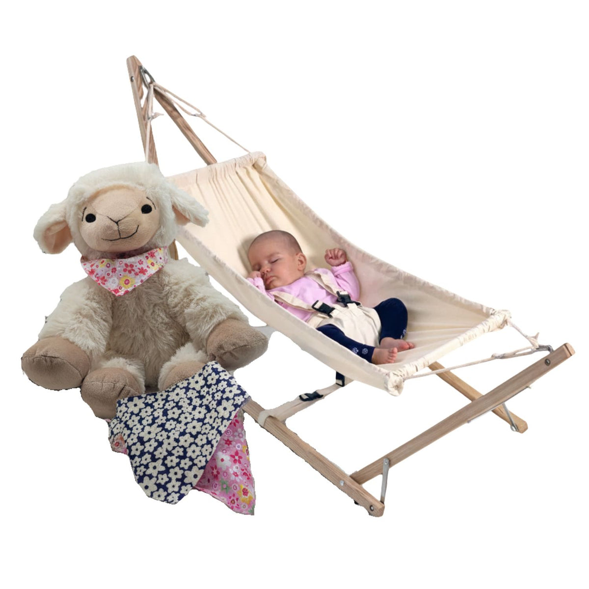 Set Baby | Babyhängematte 'Koala' | Stofftier 'Flora' | Rosa Halstuch