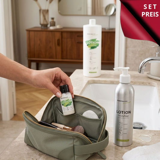 Set  Lotion | 30 ml + 250 ml + 1 L | 3-teilig | für Körper, Gesicht & Hand | Pure Green