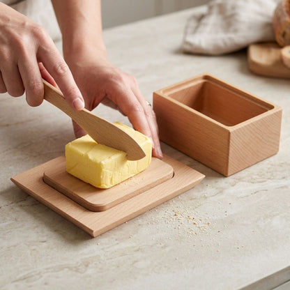 Butterdose 'Breakfast' Buche + Messer