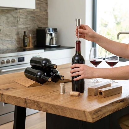 Set Weinregal anthrazit und Weinthermometer