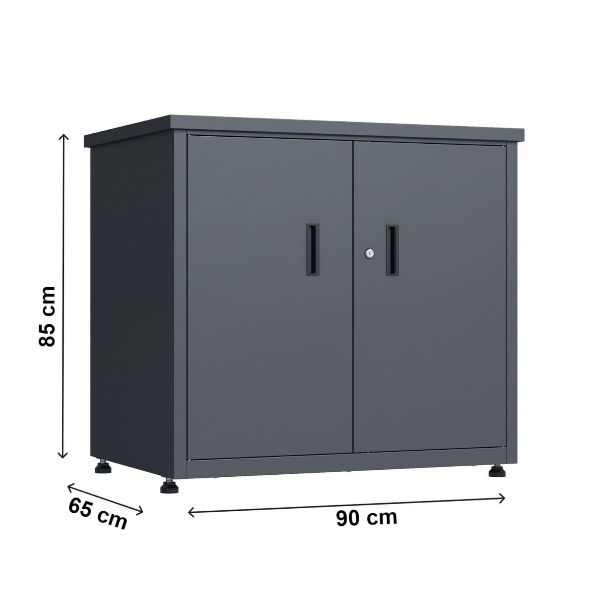 Geräteschrank 'Galvan' | 90x60x85 cm  | anthrazit | innen 2 Ebenen | versperrbar