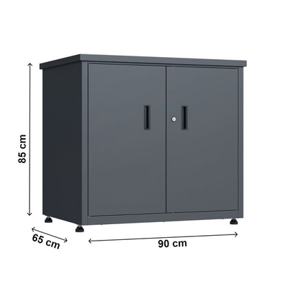 Geräteschrank 'Galvan' | 90x60x85 cm  | anthrazit | innen 2 Ebenen | versperrbar