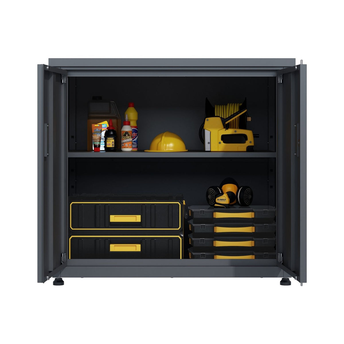 Geräteschrank 'Galvan' | 90x60x85 cm  | anthrazit | innen 2 Ebenen | versperrbar