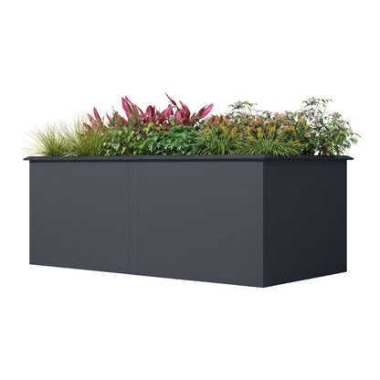 Hochbeet 'Galvan' | 200x100x77 cm  | anthrazit | integrierte Schneckenkante