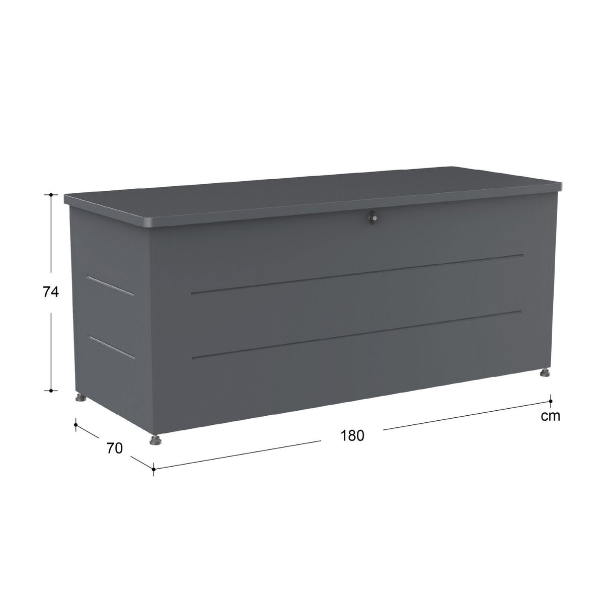 Kissenbox 'Galvan' | 136x66x75 cm  | anthrazit | Soft-Close | versperrbar
