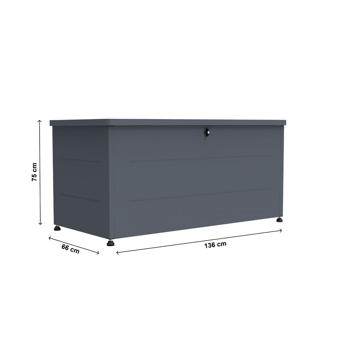 Kissenbox 'Galvan' | 136x66x75 cm  | anthrazit | Soft-Close | versperrbar