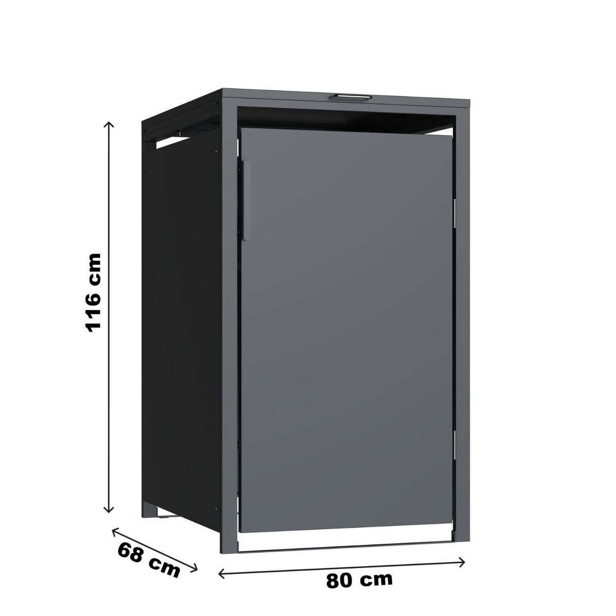 Mülltonnenbox 'Galvan' | 80x68x116 cm  | anthrazit | für 120 und 240 Liter Tonnen