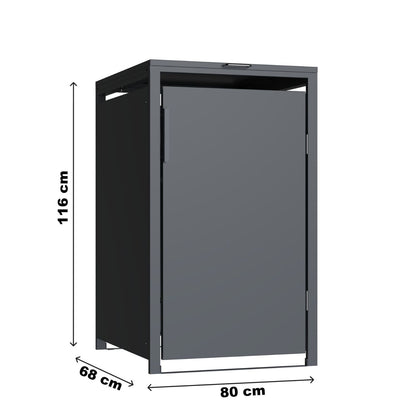 Mülltonnenbox 'Galvan' | 80x68x116 cm  | anthrazit | für 120 und 240 Liter Tonnen
