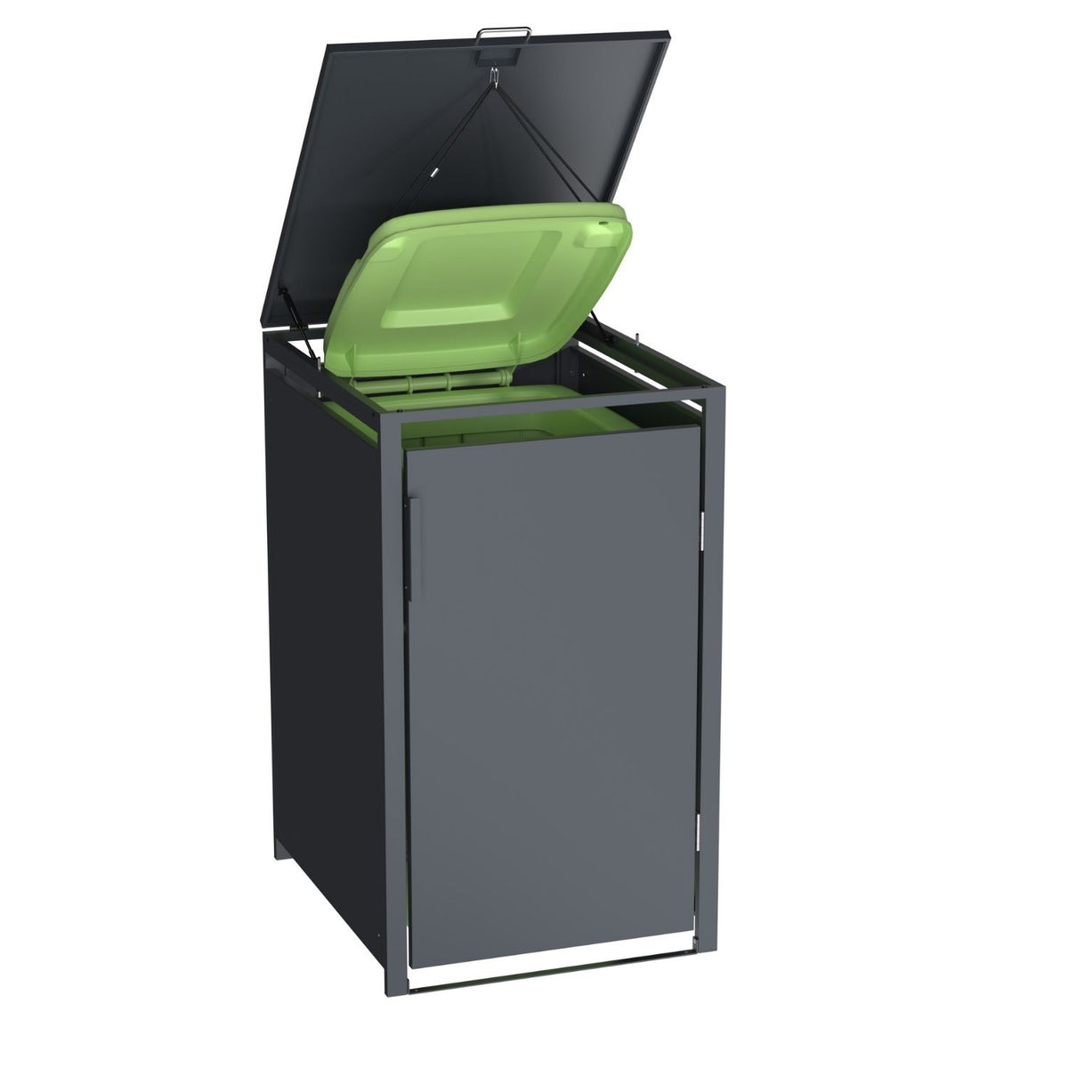 Mülltonnenbox 'Galvan' | 80x68x116 cm  | anthrazit | für 120 und 240 Liter Tonnen