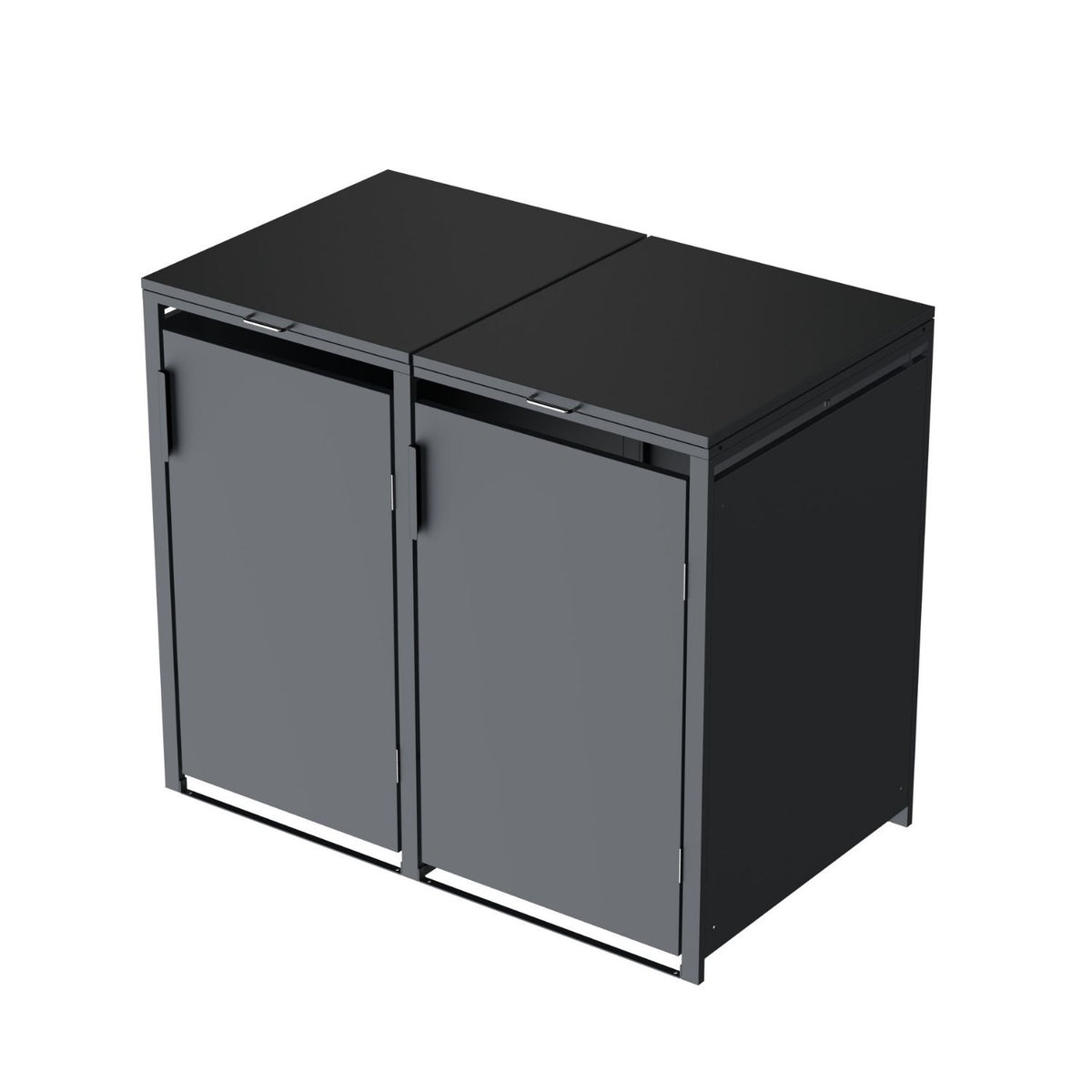 Mülltonnenbox 'Galvan' | 80x68x116 cm  | anthrazit | für 120 und 240 Liter Tonnen