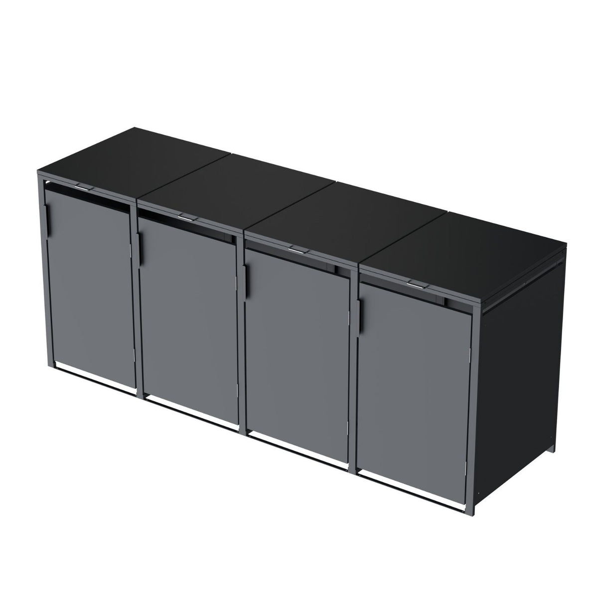 Mülltonnenbox 'Galvan' | 80x68x116 cm  | anthrazit | für 120 und 240 Liter Tonnen