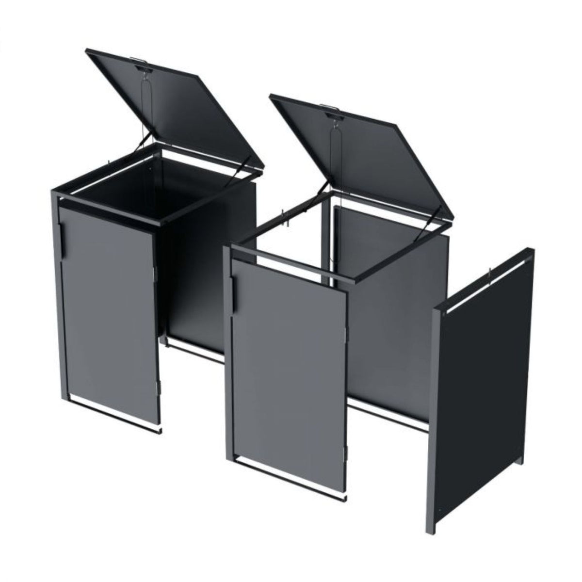 Mülltonnenbox 'Galvan' | 80x68x116 cm  | anthrazit | für 120 und 240 Liter Tonnen