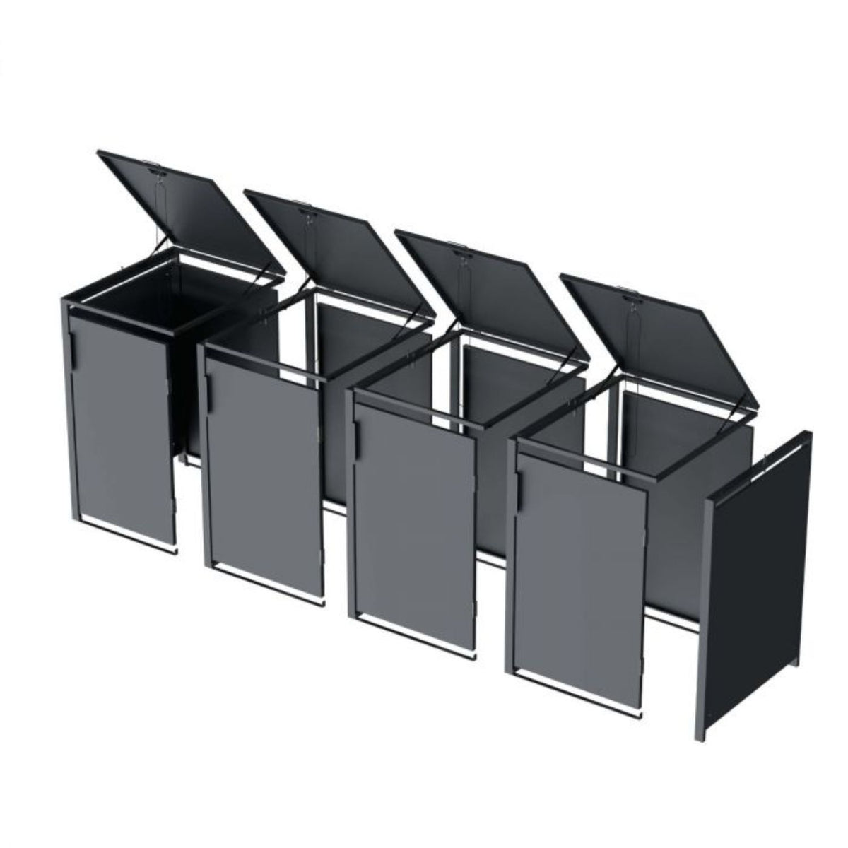 Mülltonnenbox 'Galvan' | 80x68x116 cm  | anthrazit | für 120 und 240 Liter Tonnen