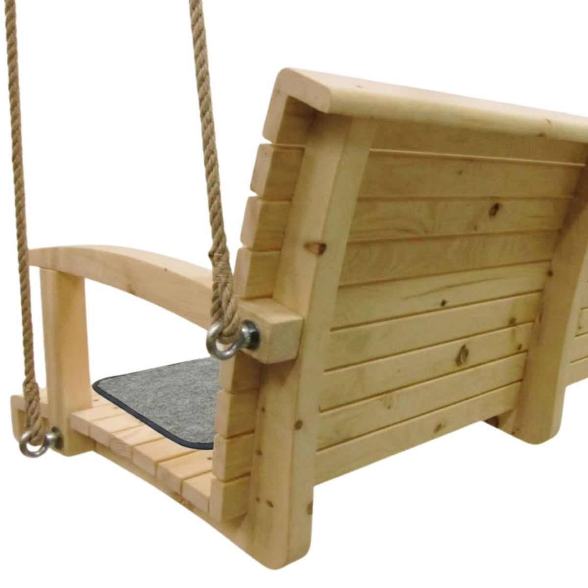 Hängebank 'Swing Times Light' -- Lärche 150x74x56 mit Polyhanfseil und 3 Sitzkissen gratis