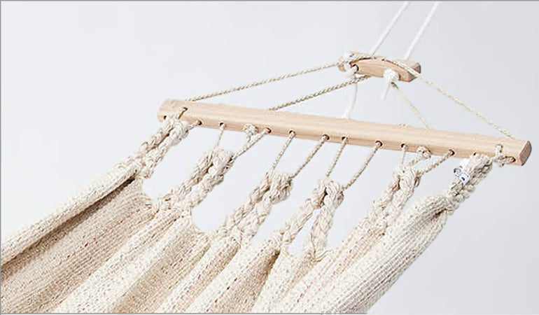 Einzelhängematte 'Relax' I weiß-uni 06 | L 300 x B 130 cm | 100% Baumwollgewebe