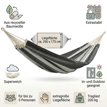 Familienhängematte Paradiso esmeralda | L 360 x B 175 cm | Belastbarkeit max. 200 kg