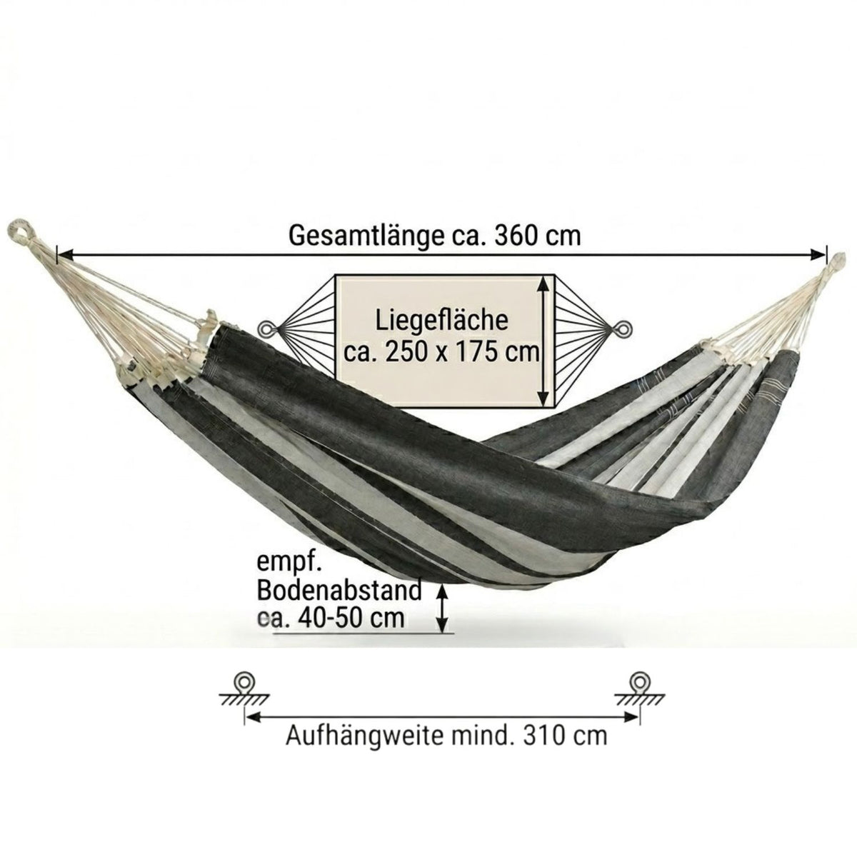 Familienhängematte Paradiso esmeralda | L 360 x B 175 cm | Belastbarkeit max. 200 kg