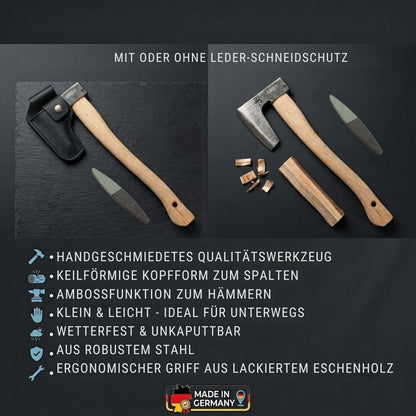 Handgeschmiedetes Gartenbeil 'Krafts'  38cm Stiel mit Schneideschutz Eschenholz
