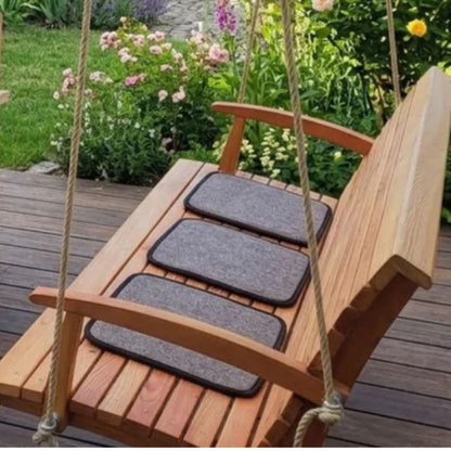 Sitzauflage aus natürlicher Schafwolle | Weiß. Einfassung Weiß