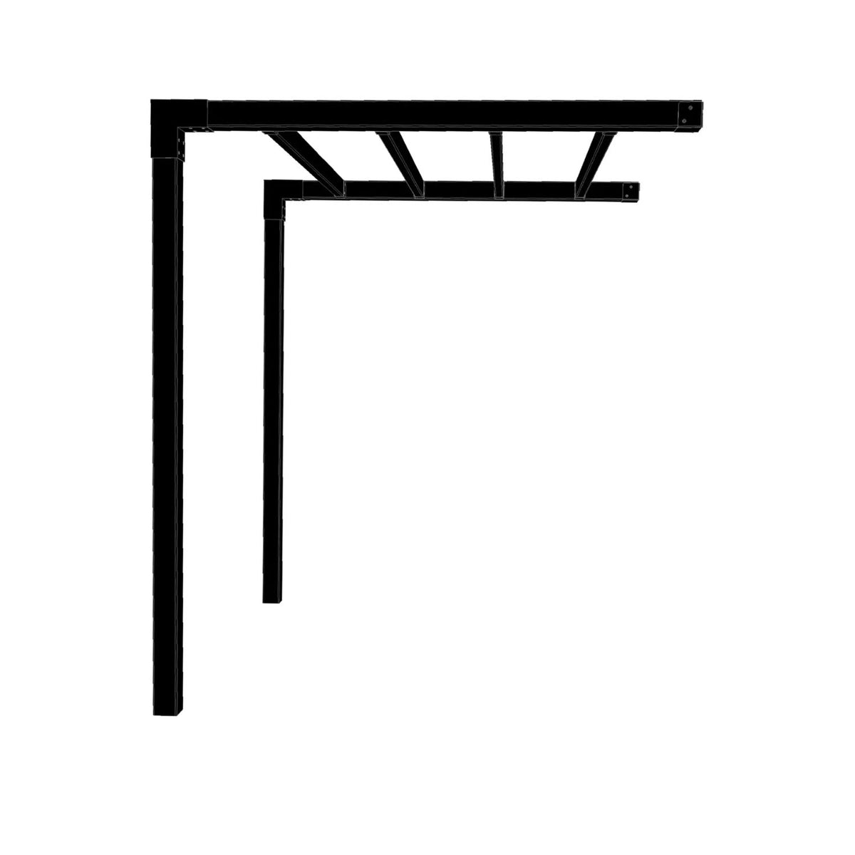 Pergola 'Arcade' | L 198 x B 189 x H 217 cm | Wandmontage | schwarz