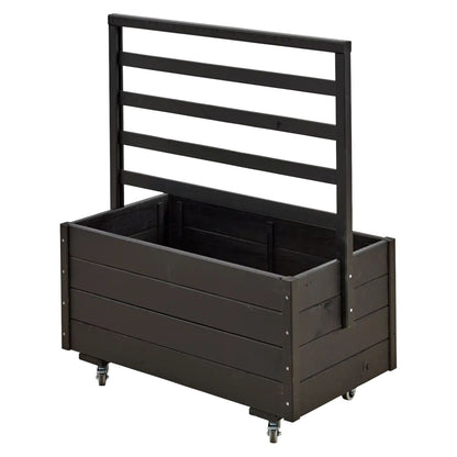 Pflanzkasten 'Basic' | Rollen | L 88 x B 48 x H 47 cm | Nadelholz | schwarz