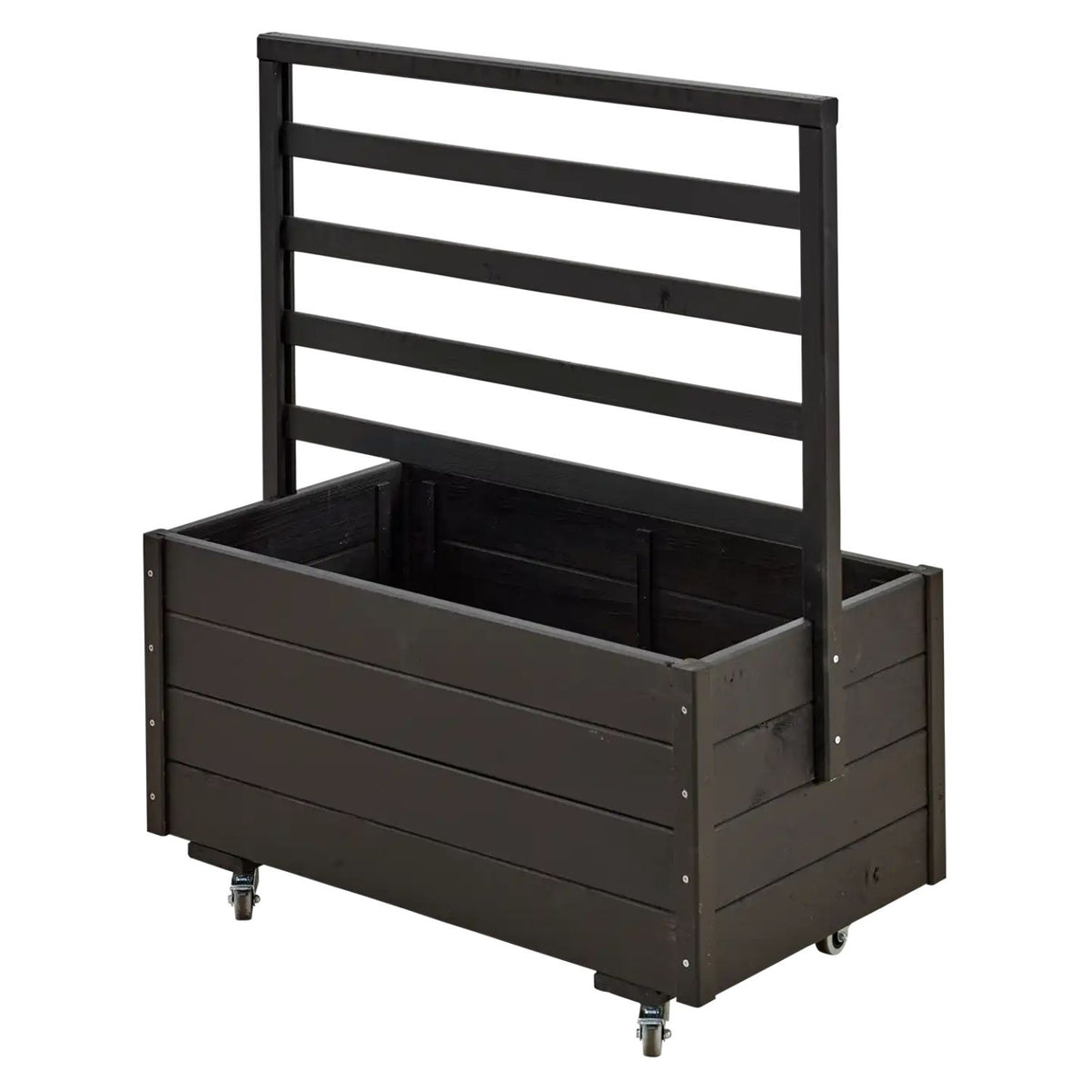Pflanzkasten 'Basic' | Rollen | L 88 x B 48 x H 47 cm | Nadelholz | schwarz