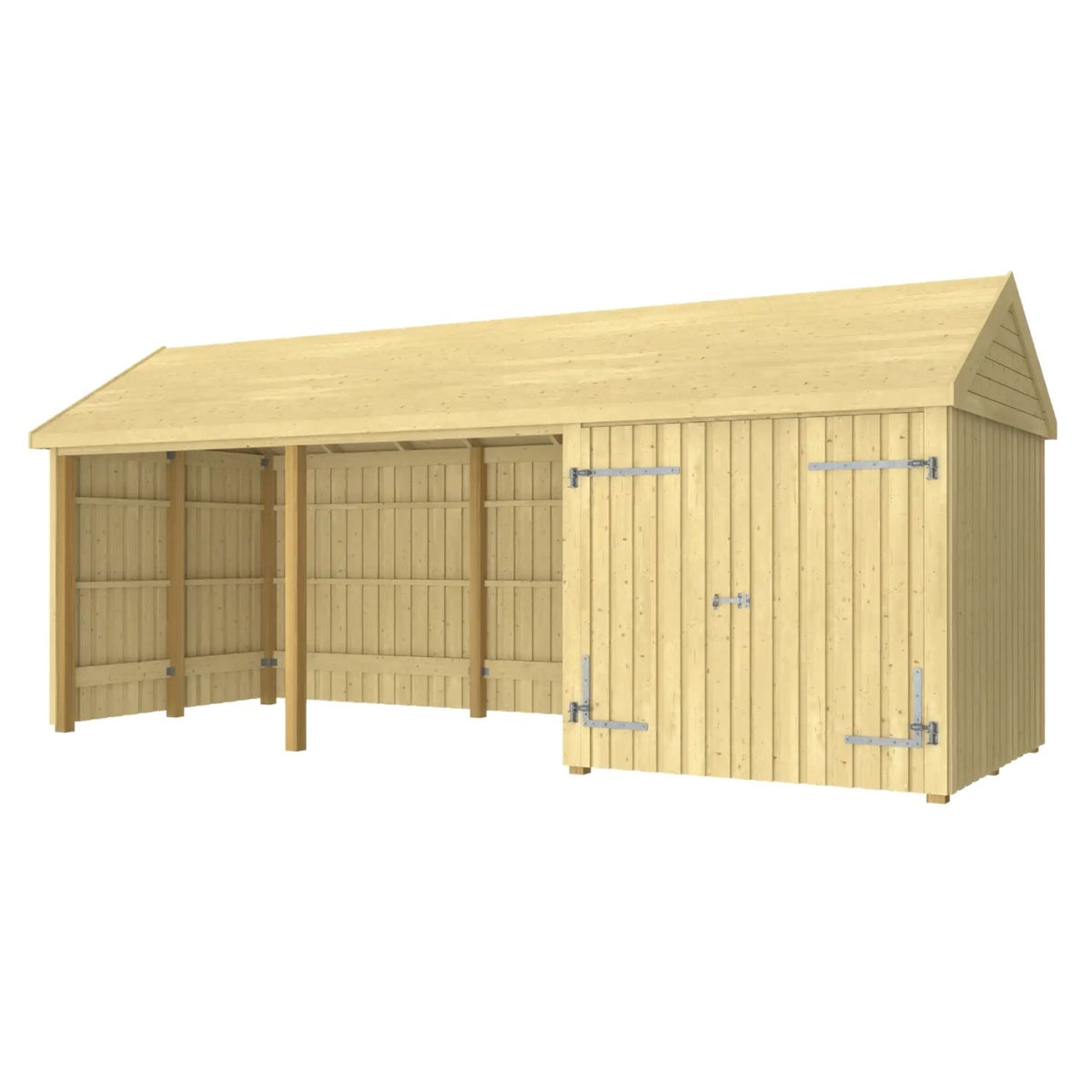 Gartenhaus 'Classic Multi' | 3 Module | L 626 x B 234 x H 192/280 cm | Holz unbehandelt | Dachpappe | 14,5 m² Europe