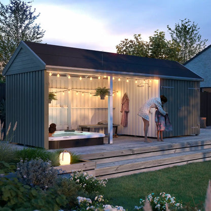 Gartenhaus 'Classic Multi' | 3 Module | L 626 x B 234 x H 192/280 cm | Holz unbehandelt | Dachpappe | 14,5 m² Europe