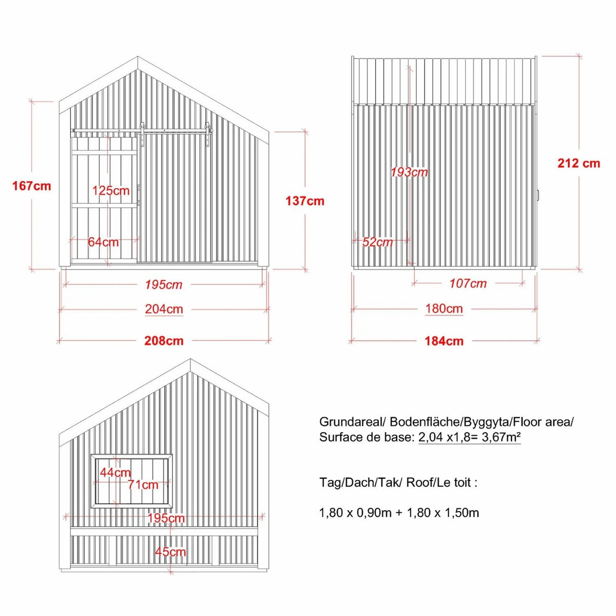Spielhaus 'Cozy' | mit Dachpappe | 1 Sitzbank | Spieltheke | L 184 x B 208 x H 212 cm | unbehandelt