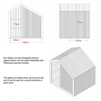 Spielhaus 'Cozy' | mit Dachpappe | 1 Sitzbank | Spieltheke | L 184 x B 208 x H 212 cm | unbehandelt