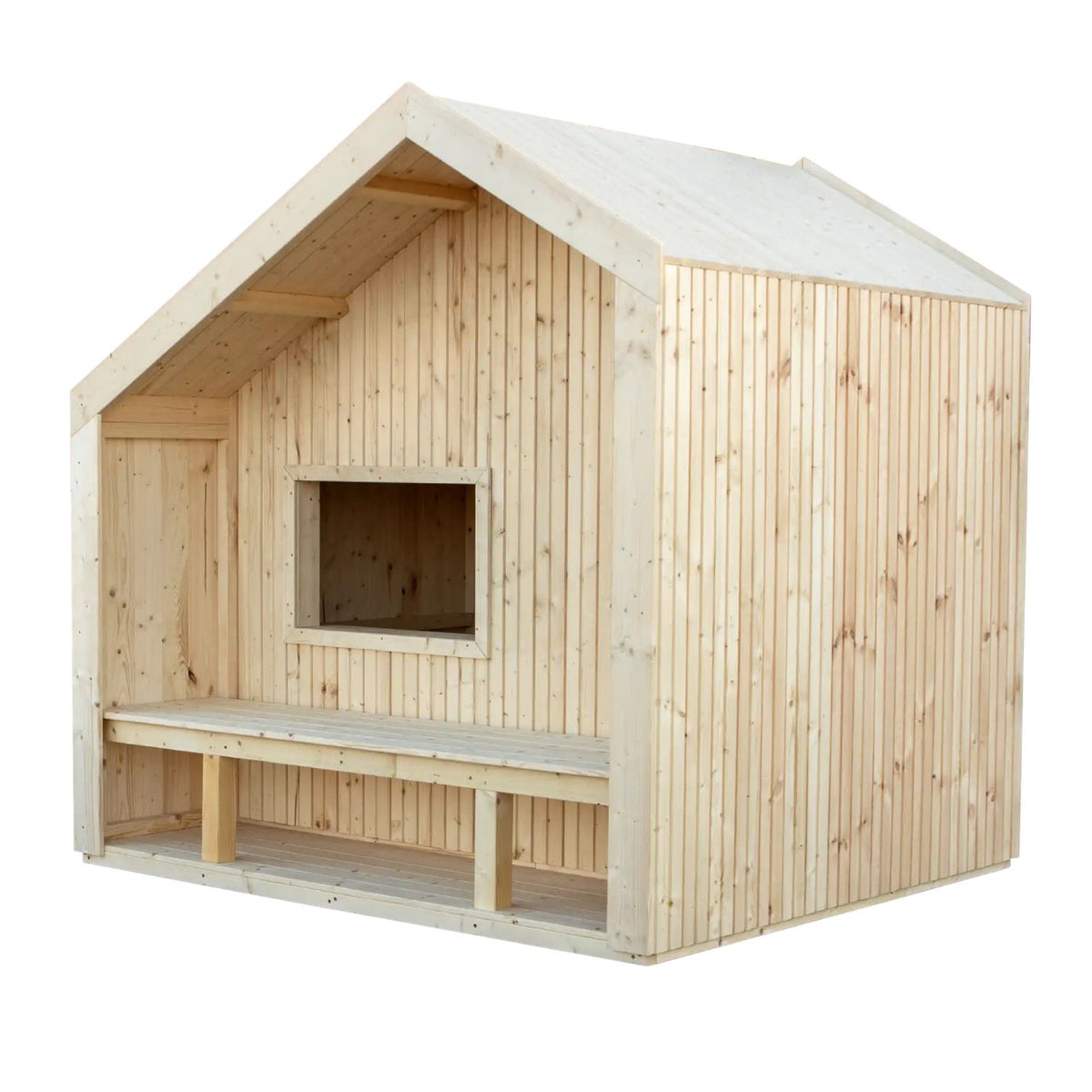 Spielhaus 'Cozy' | mit Dachpappe | 1 Sitzbank | Spieltheke | L 184 x B 208 x H 212 cm | unbehandelt