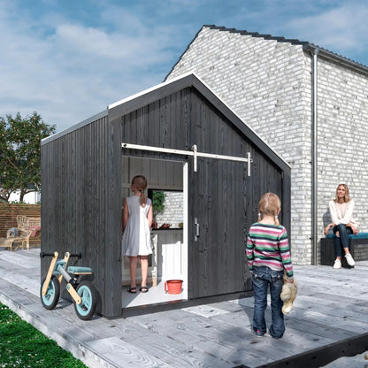 Spielhaus 'Cozy' | mit Dachpappe | 1 Sitzbank | Spieltheke | L 184 x B 208 x H 212 cm | unbehandelt