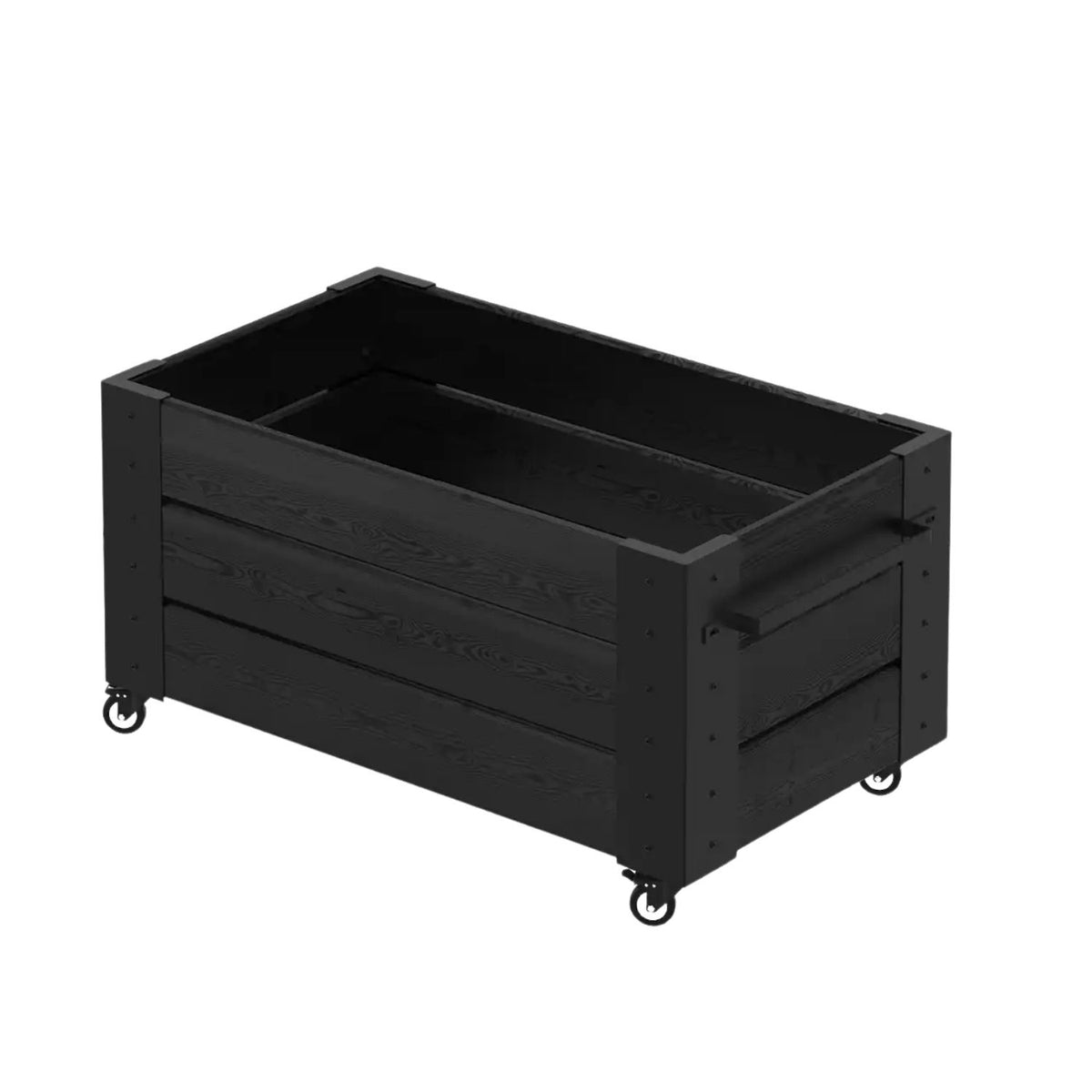 Pflanzkasten 'Cubic' | Rollen und Griff | L 46 x B 50 x H 45 cm | Nadelholz | schwarz