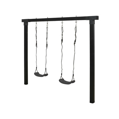 Schaukelgestell 'Cubic' | L 268 x B 9 x H 209 cm | 2 Schaukeln | Holzpfosten | schwarz